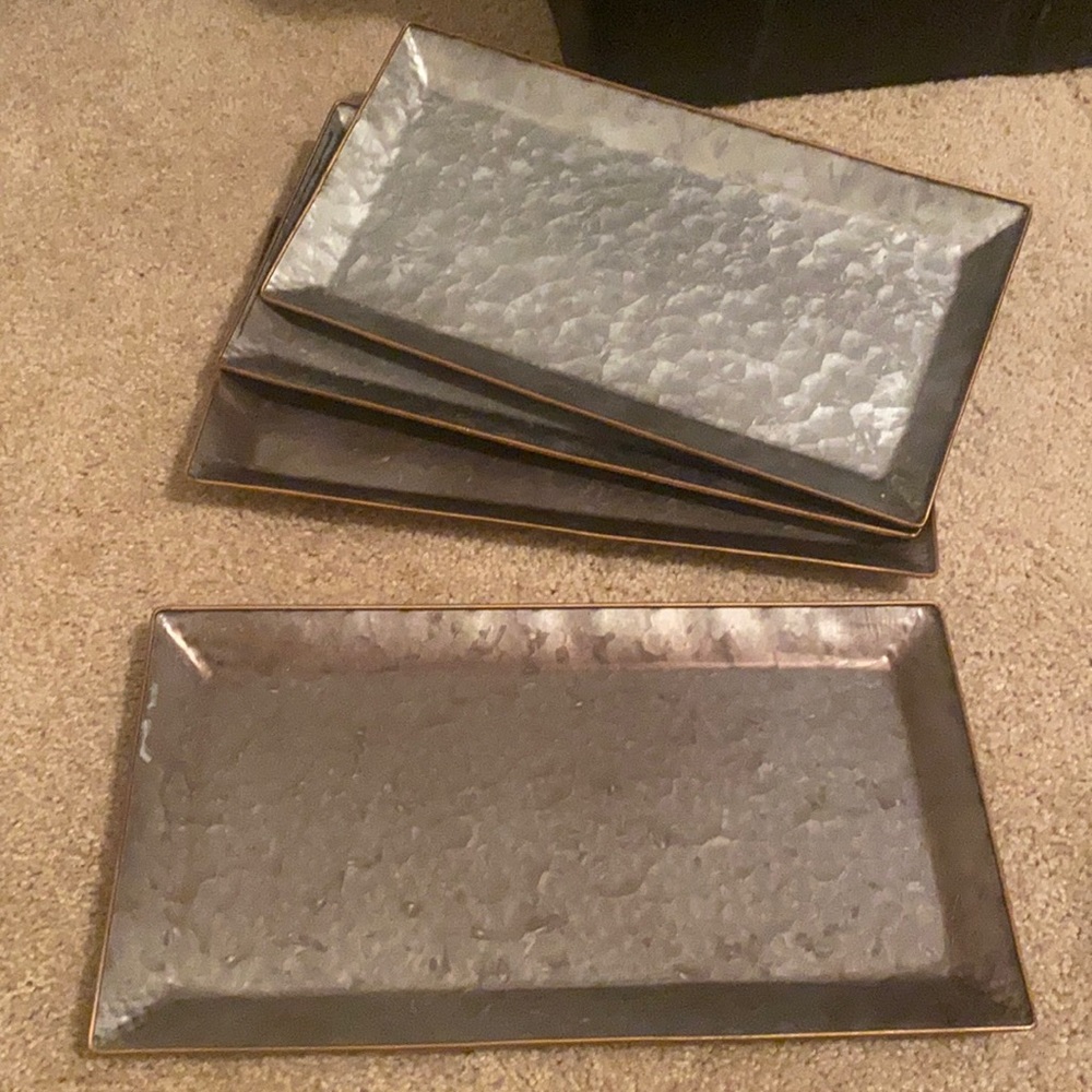 4 galvanized serving cookie trays Wedding Decor